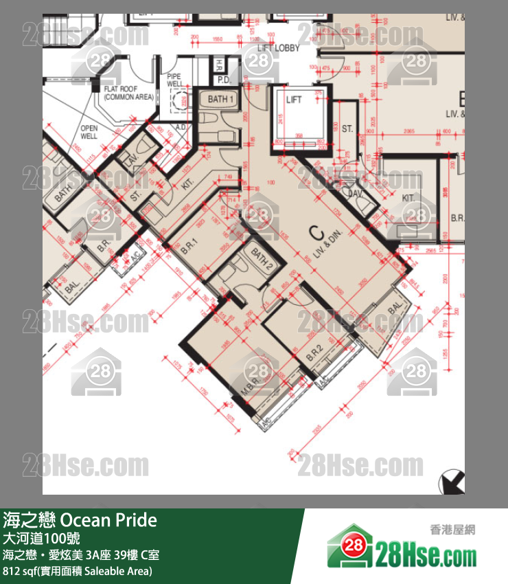 海之戀 海之戀‧愛炫美3A座39樓 C室 平面圖