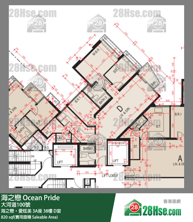 海之戀 海之戀‧愛炫美3A座38樓 D室 平面圖