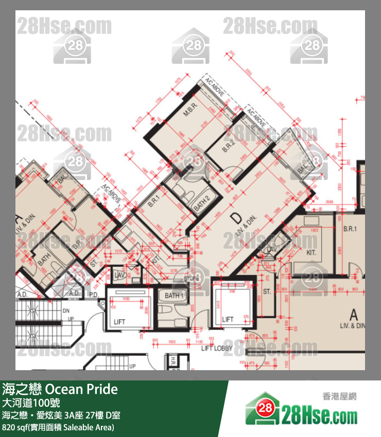 海之戀 海之戀‧愛炫美3A座27樓 D室 平面圖