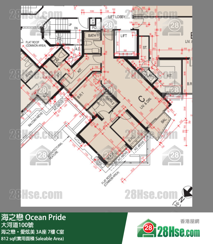 海之戀 海之戀‧愛炫美3A座7樓 C室 平面圖