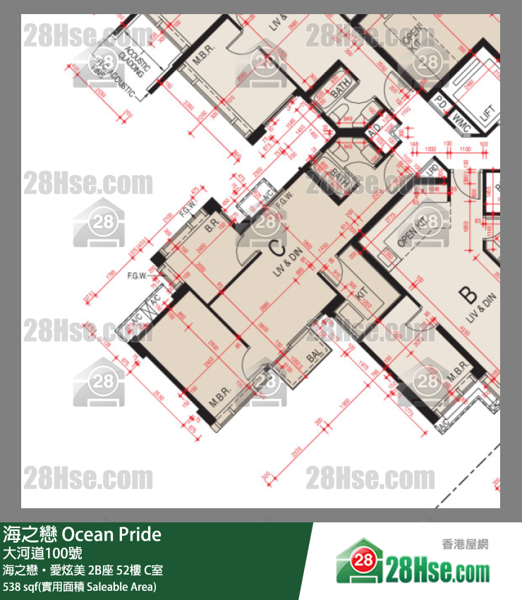 海之戀 海之戀‧愛炫美2B座52樓 C室 平面圖