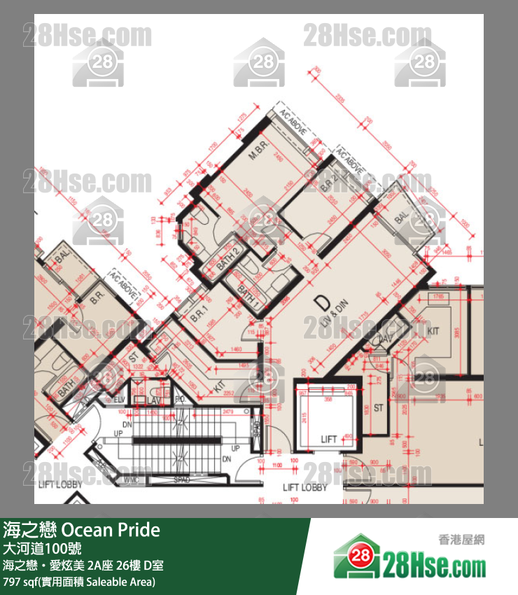 海之恋 海之恋‧爱炫美2A座26楼 D室 平面图