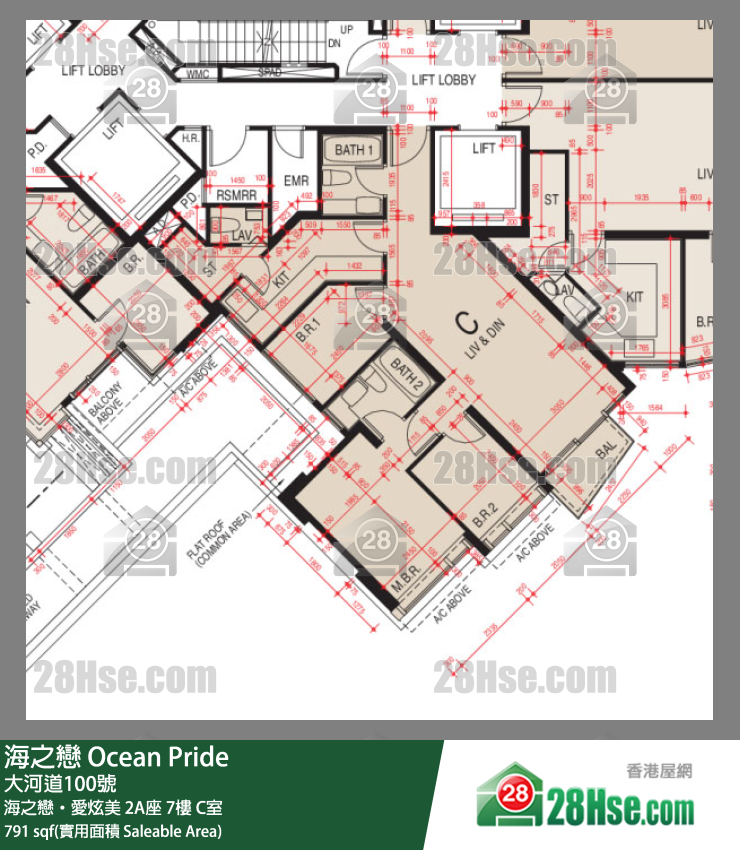 海之恋 海之恋‧爱炫美2A座7楼 C室 平面图