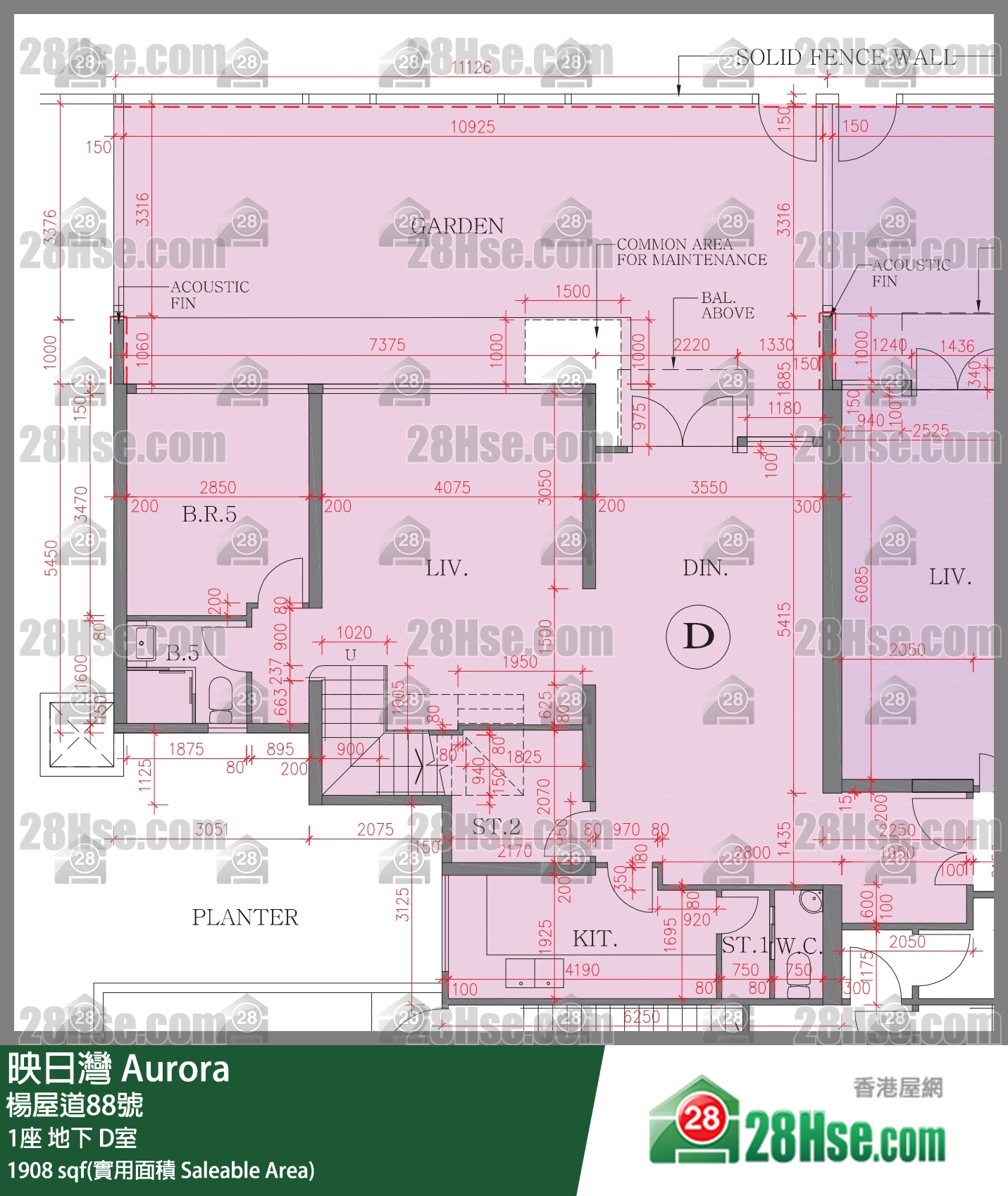 映日湾 1座地下 D室 平面图