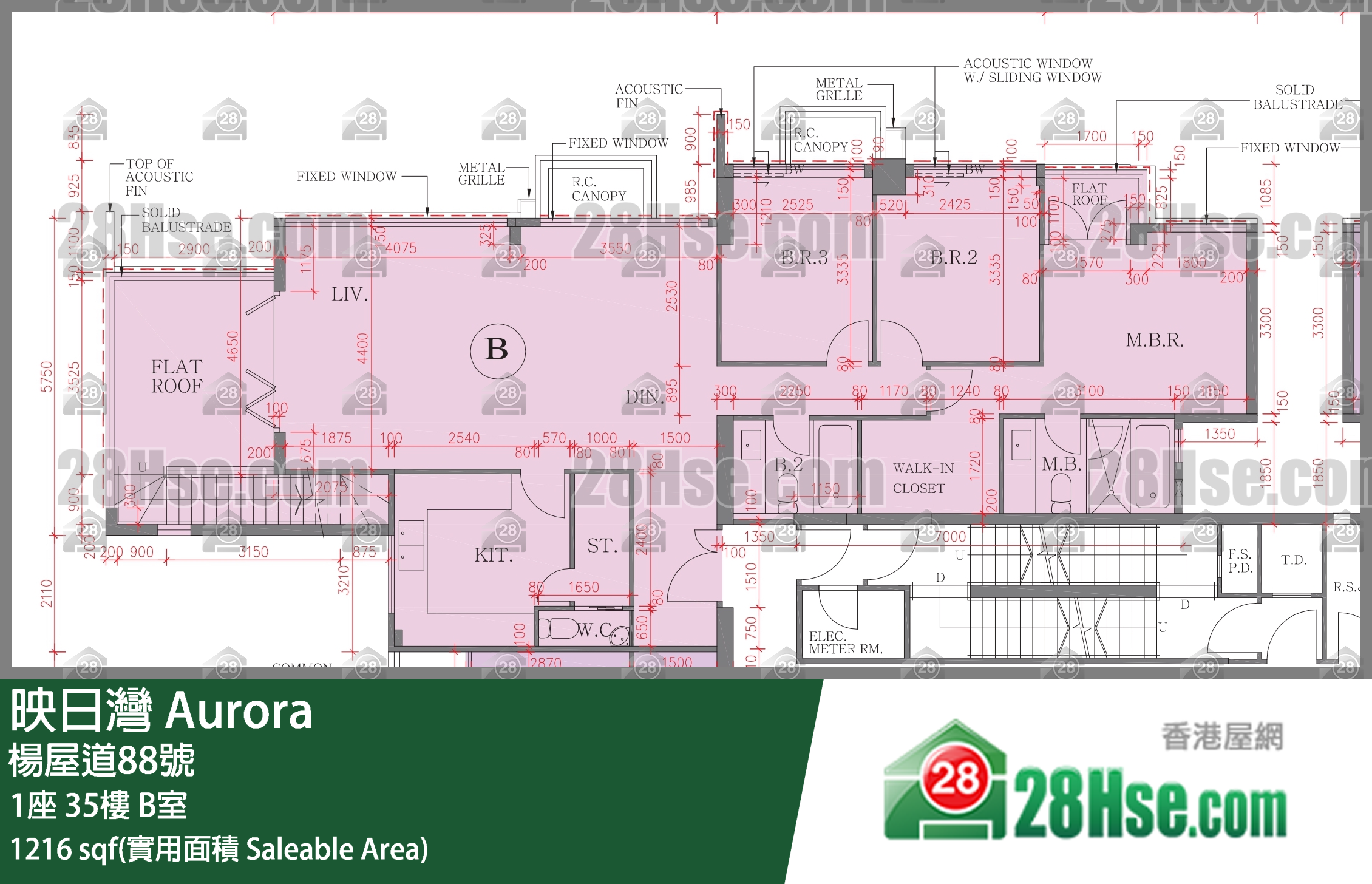 映日湾 1座 35楼 B室 平面图