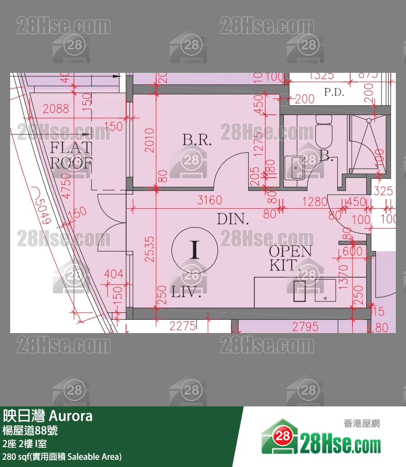 映日灣 2座 2樓 I室 平面圖