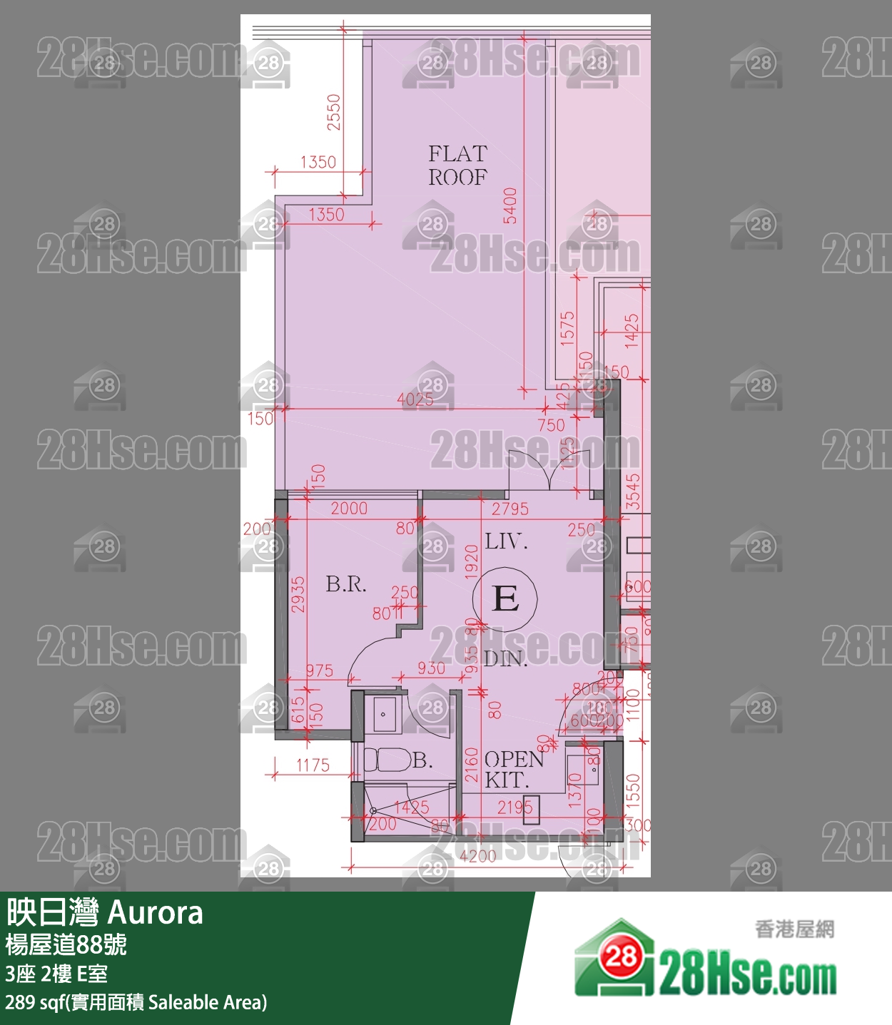 映日灣 3座 2樓 E室 平面圖