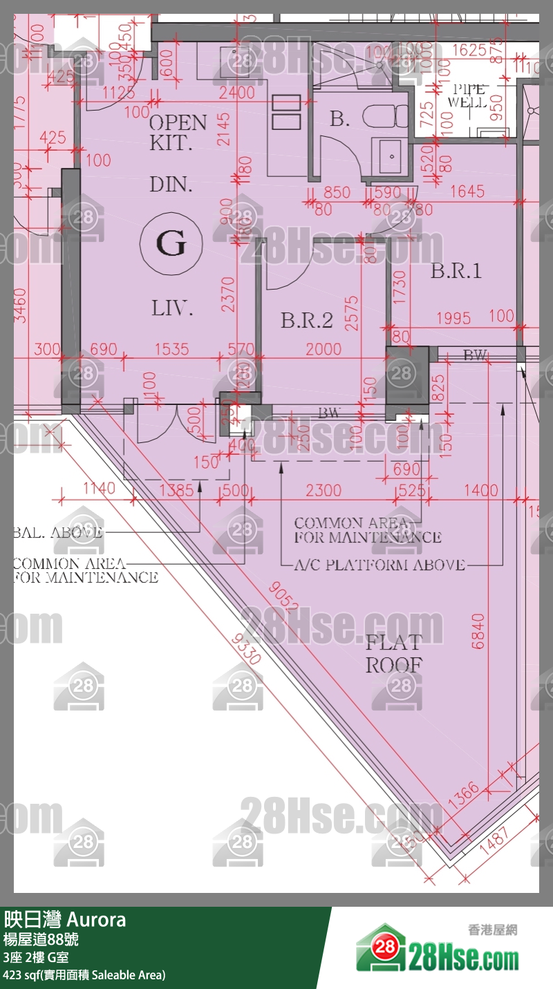 映日灣 3座 2樓 G室 平面圖