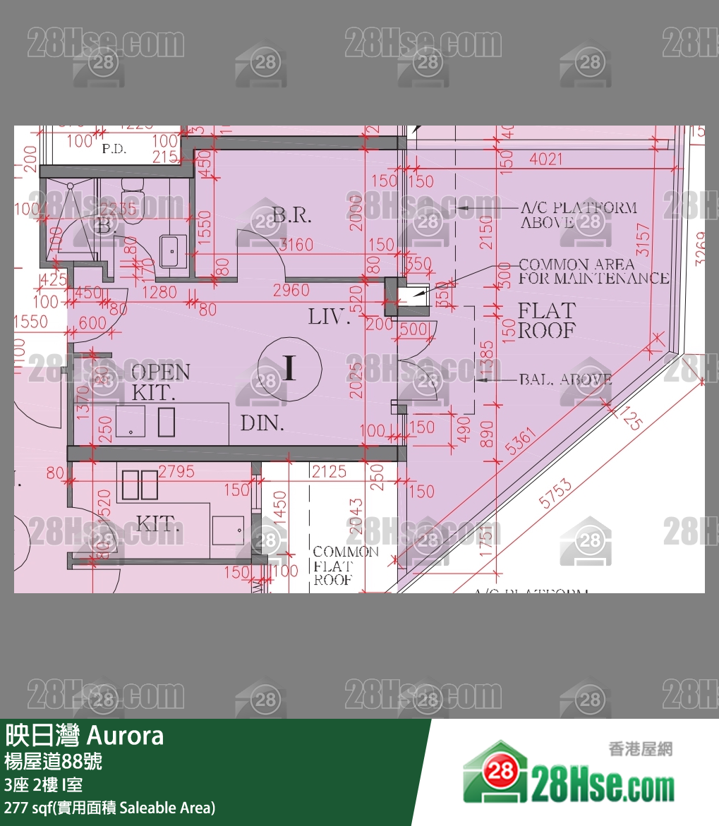 映日灣 3座 2樓 I室 平面圖