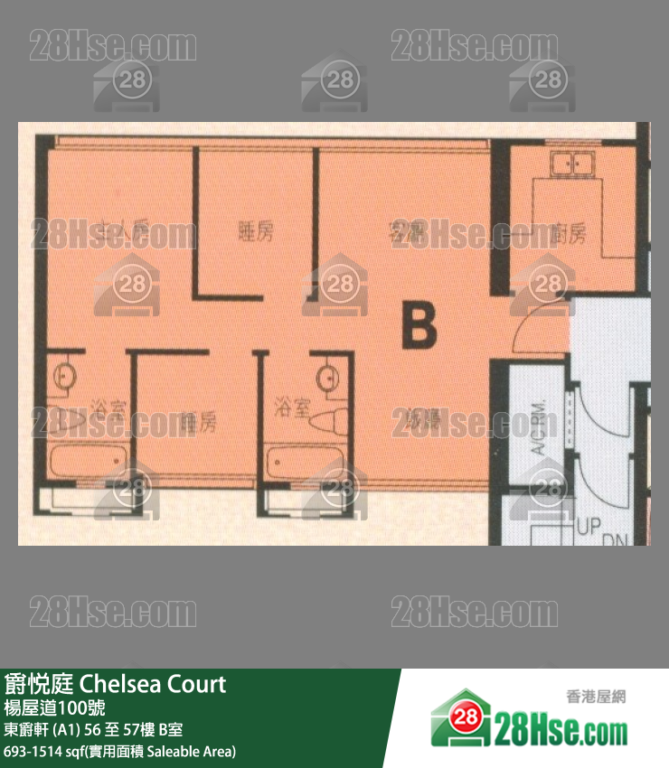 爵悦庭 单位平面图(由 28Hse 提供)