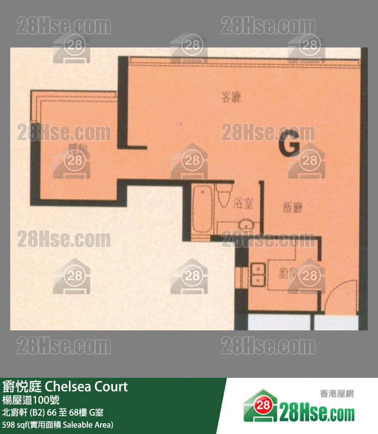 爵悅庭 北爵軒 (B2)66樓 G室 平面圖