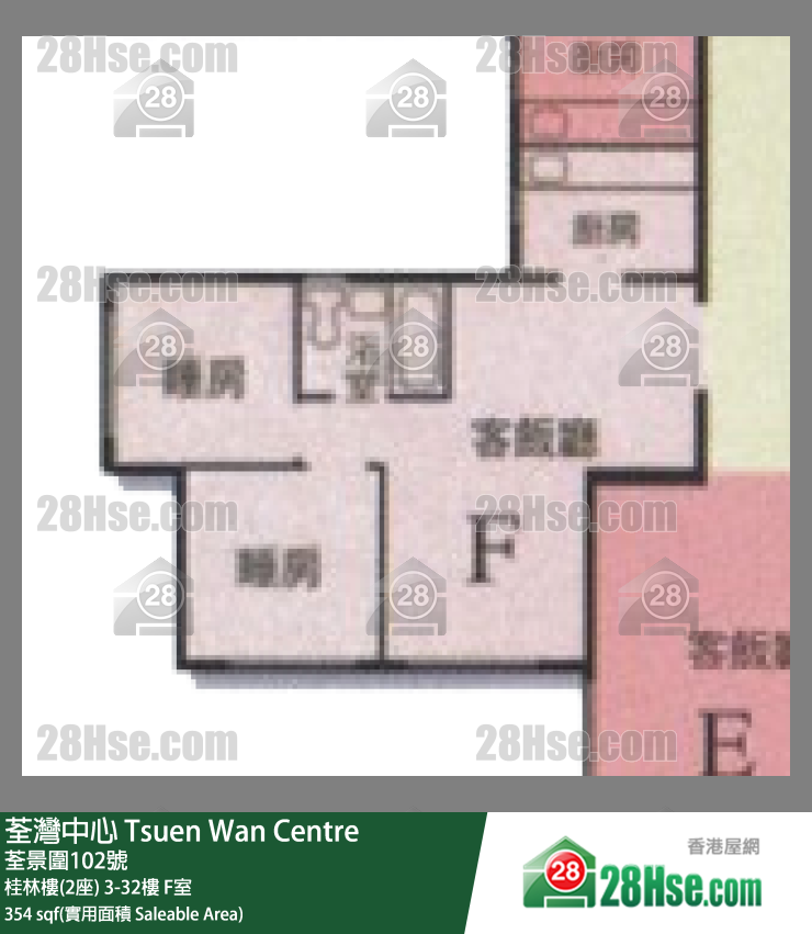 荃灣中心 桂林樓(2座) 10樓 F室 平面圖