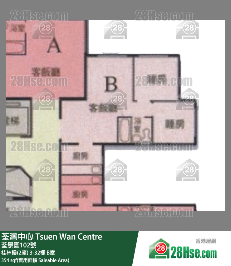 荃灣中心 桂林樓(2座)32樓 B室 平面圖