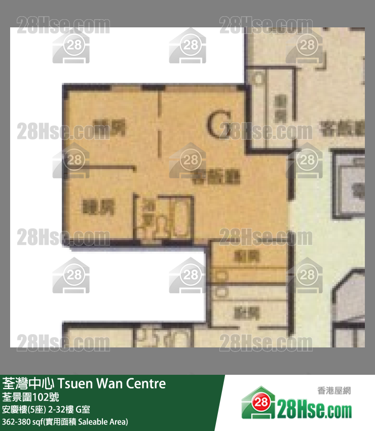 荃灣中心 安慶樓(5座) 21樓 G室 平面圖