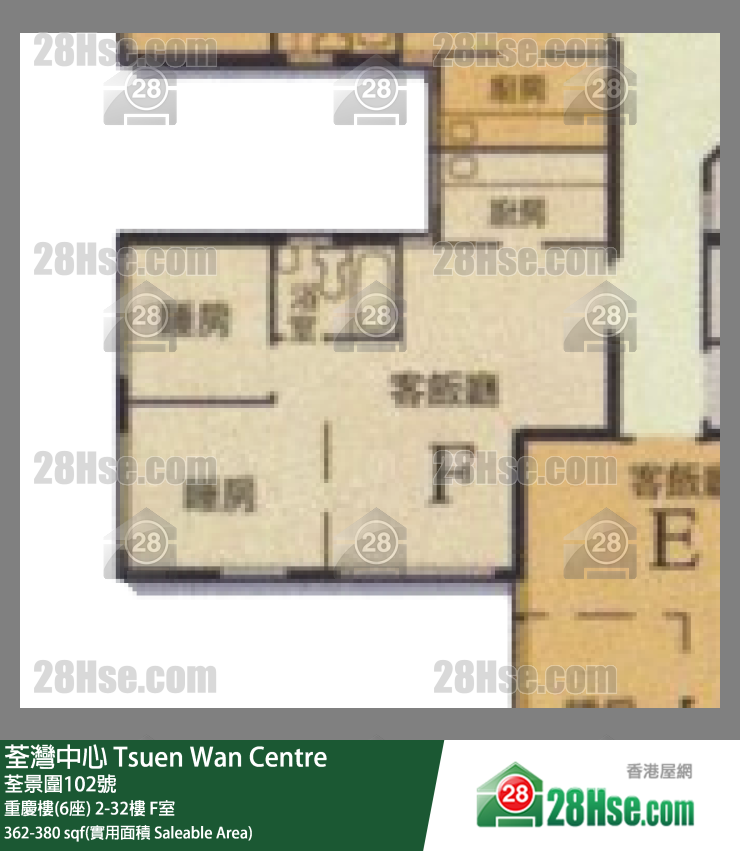 荃灣中心 重慶樓(6座)28樓 F室 平面圖
