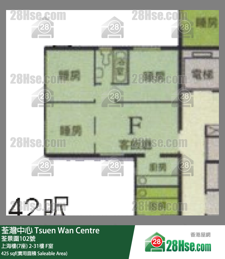 荃灣中心 上海樓(7座) 31樓 F室 平面圖