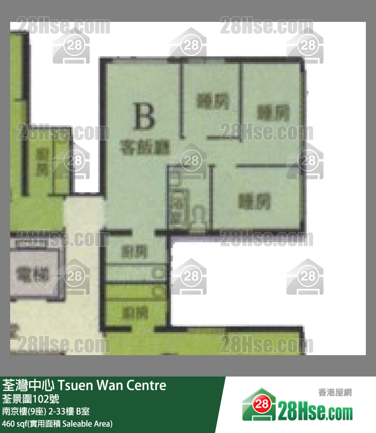 荃灣中心 南京樓(9座) 21樓 B室 平面圖