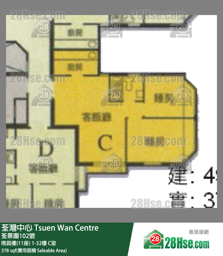 荃灣中心 南昌樓(11座)31樓 C室 平面圖