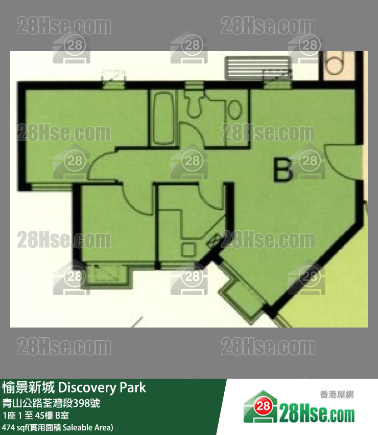 愉景新城 1座32樓 B室 平面圖