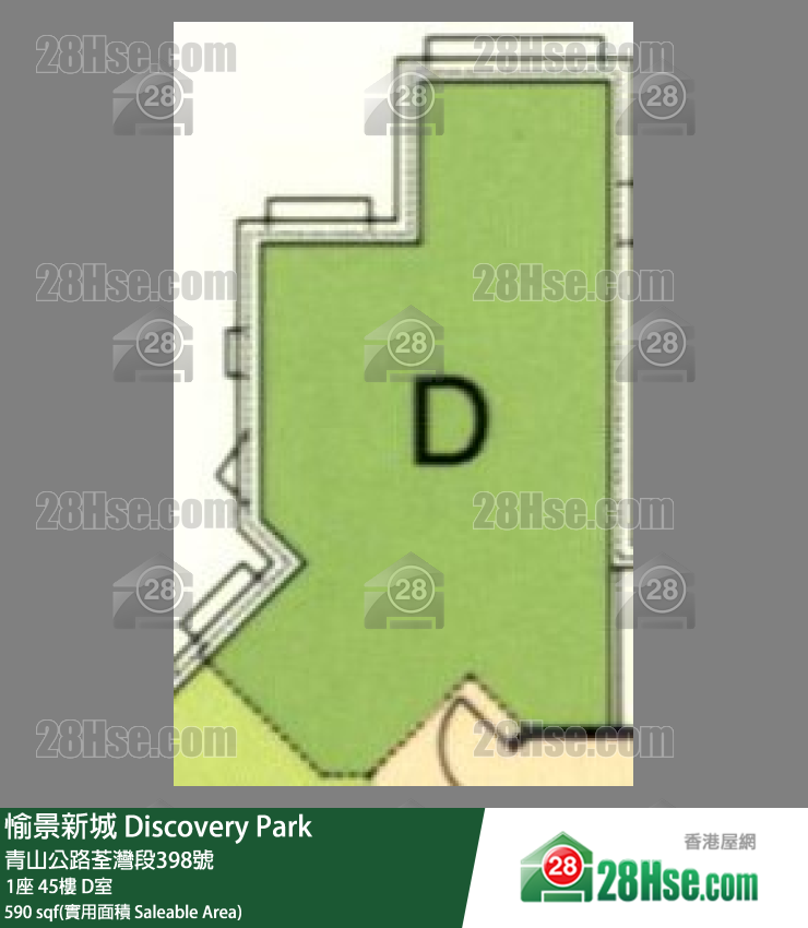 愉景新城 1座45楼 D室 平面图
