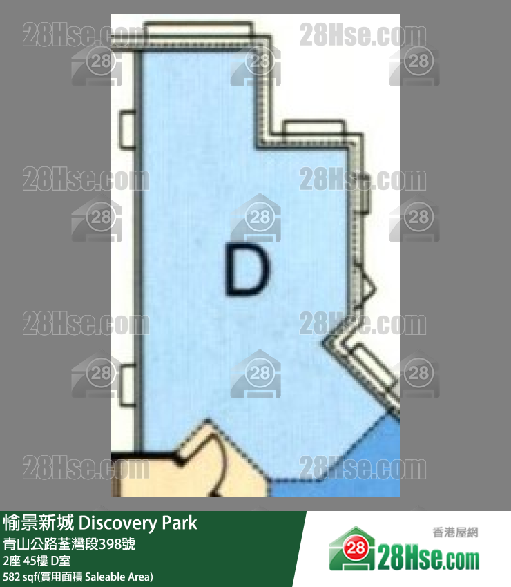 愉景新城 2座 45樓 D室 平面圖