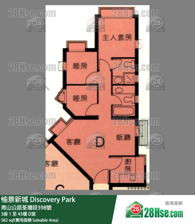 愉景新城 单位平面图(由 28Hse 提供)
