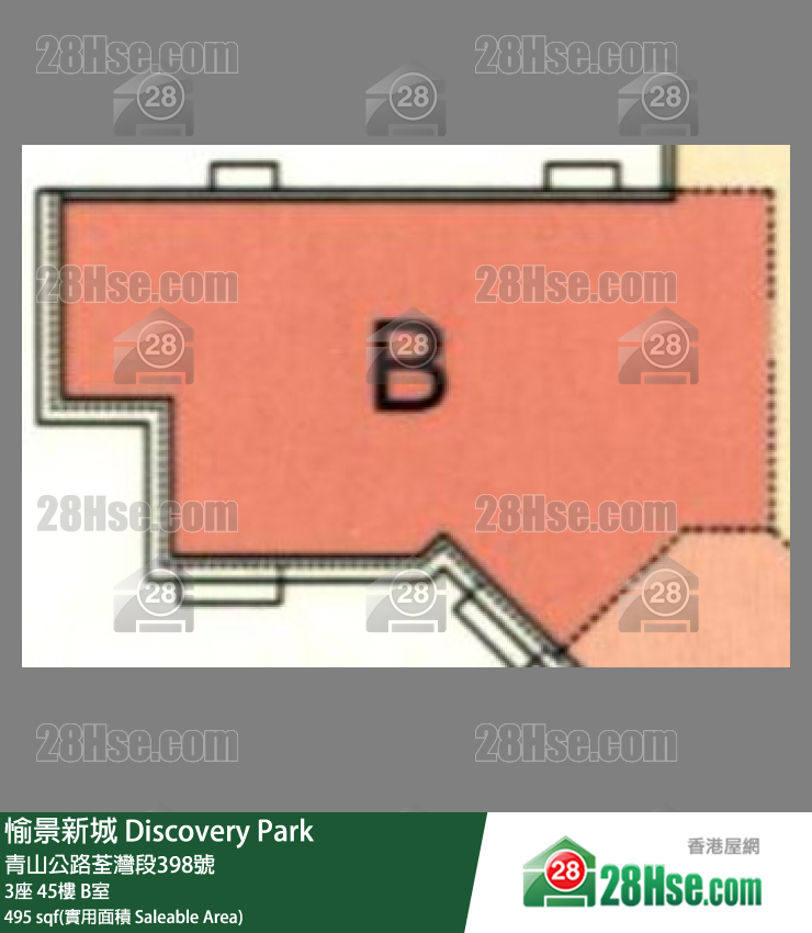 愉景新城 3座 45樓 B室 平面圖