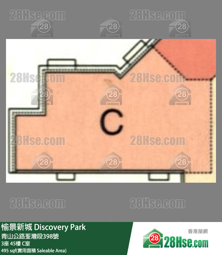 愉景新城 3座 45樓 C室 平面圖