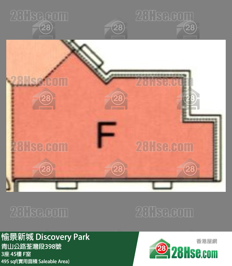 愉景新城 3座45樓 F室 平面圖