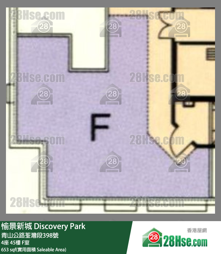 愉景新城 4座45樓 F室 平面圖