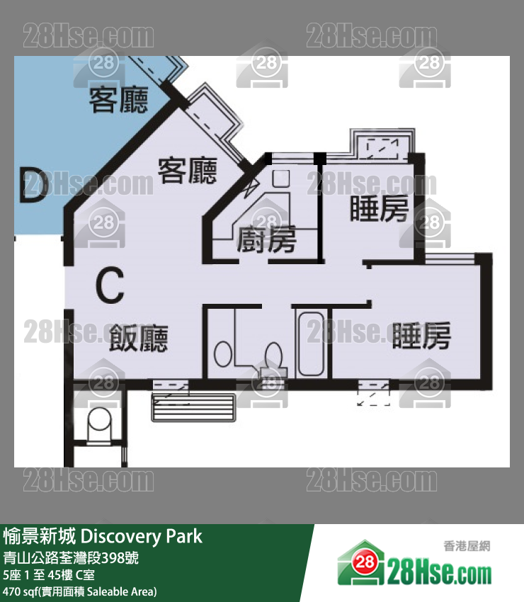 愉景新城 5座32樓 C室 平面圖