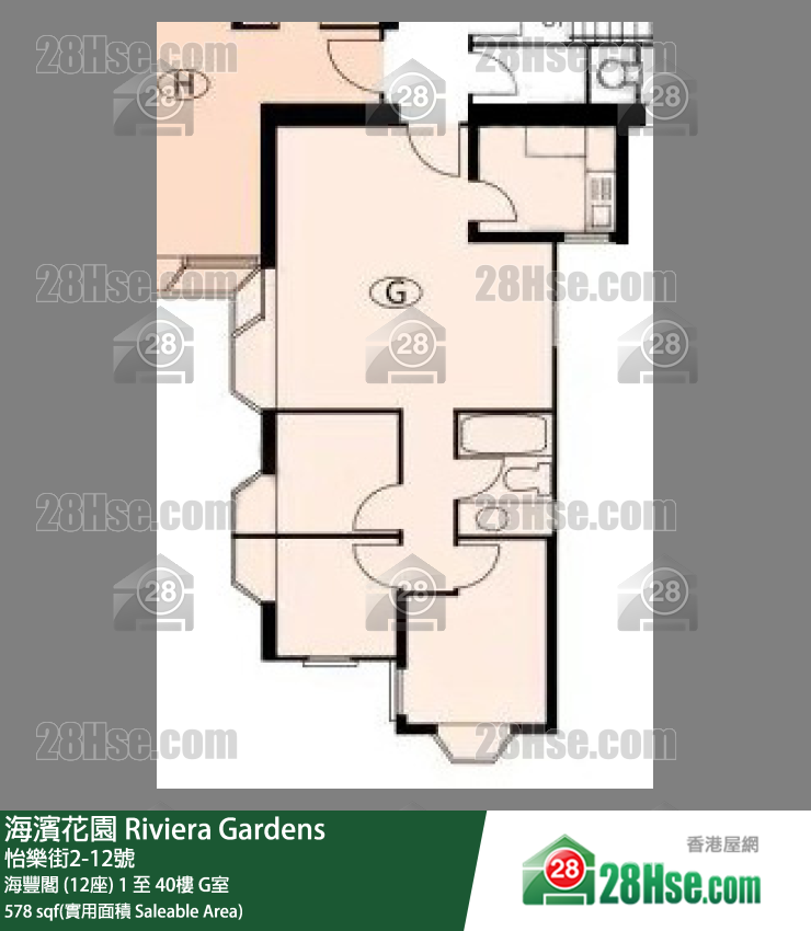 海濱花園 海豐閣 (12座)26樓 G室 平面圖