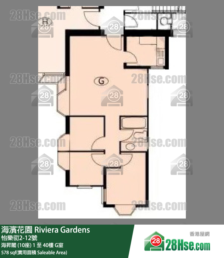 海濱花園 海昇閣 (10座)26樓 G室 平面圖