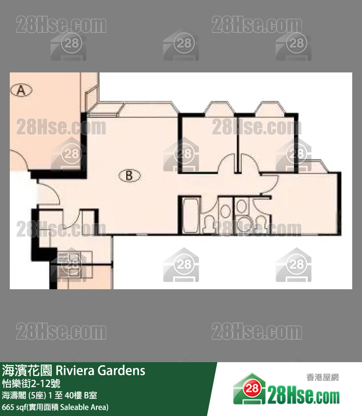 海濱花園 海濤閣 (5座) 22樓 B室 平面圖