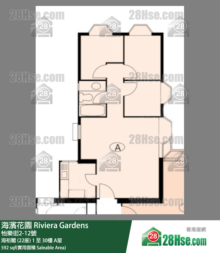 海濱花園 海裕閣 (22座)28樓 A室 平面圖