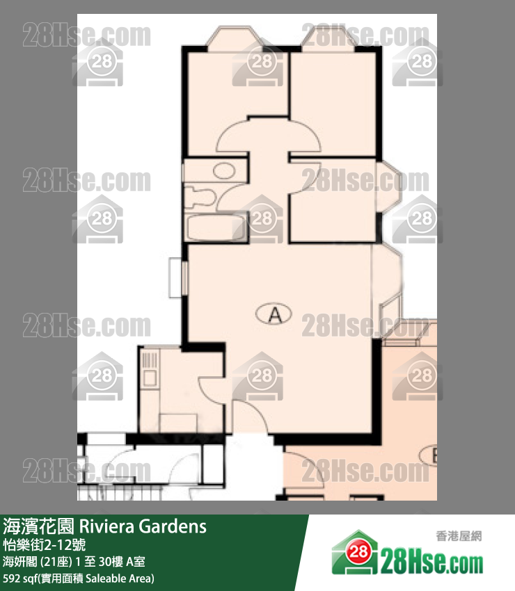海濱花園 海妍閣 (21座)22樓 A室 平面圖