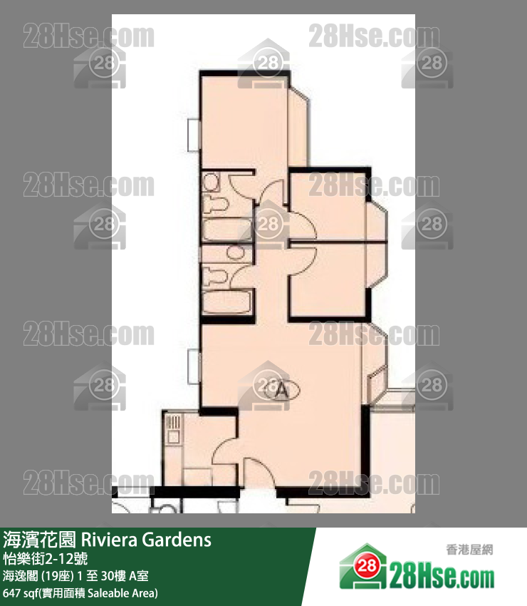 海濱花園 單位平面圖(由 28Hse 提供) 海濱花園 單位平面圖(由 28Hse 提供)