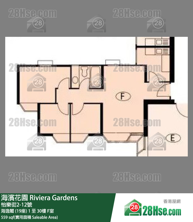 海濱花園 海逸閣 (19座)23樓 F室 平面圖