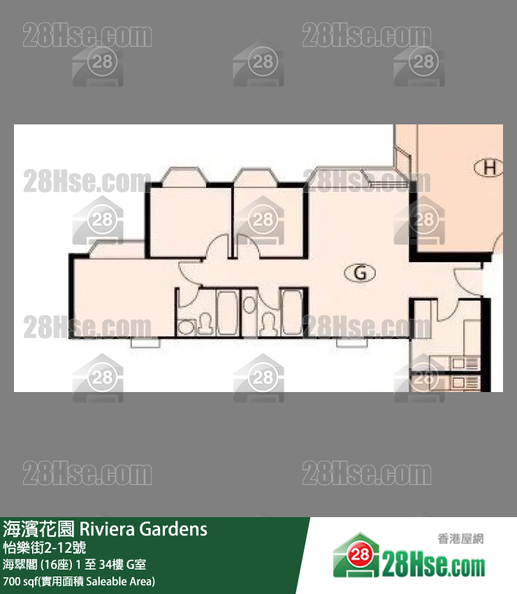 海濱花園 海翠閣 (16座)8樓 G室 平面圖