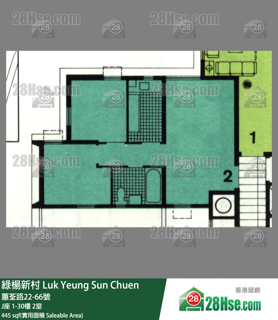 绿杨新邨 单位平面图(由 28Hse 提供)