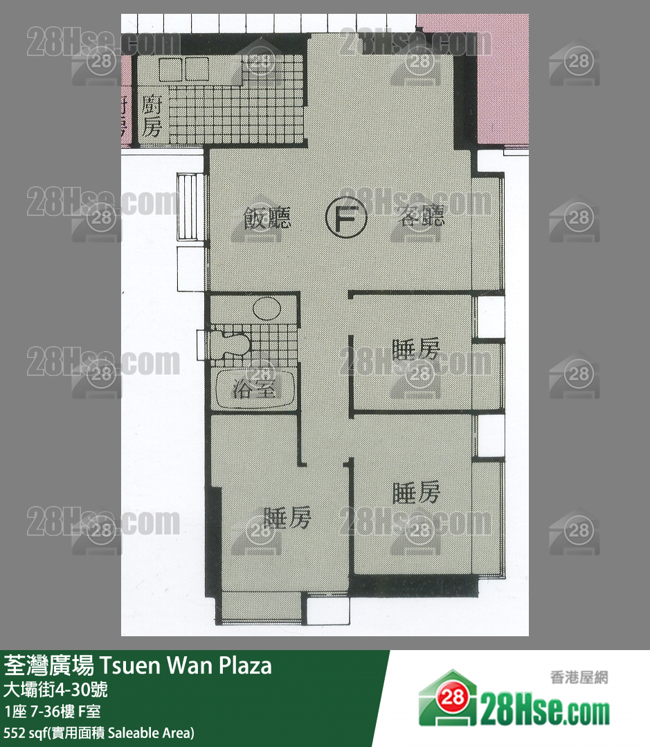 荃灣廣場 1座26樓 F室 平面圖