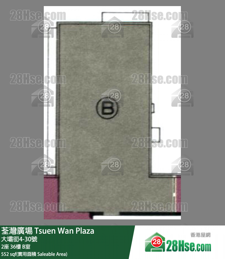 荃灣廣場 2座36樓 B室 平面圖