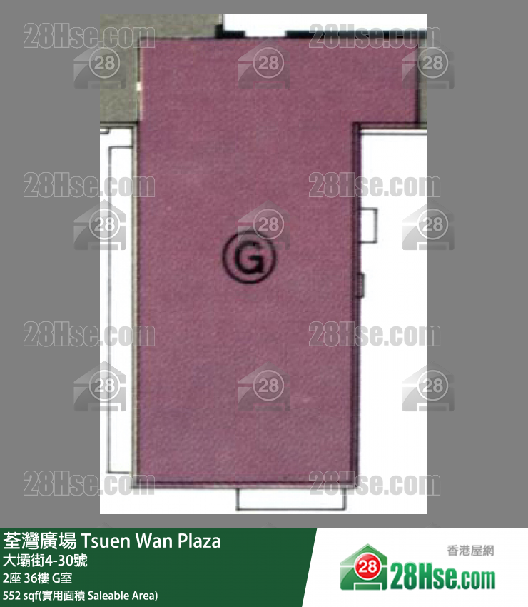 荃灣廣場 2座 36樓 G室 平面圖