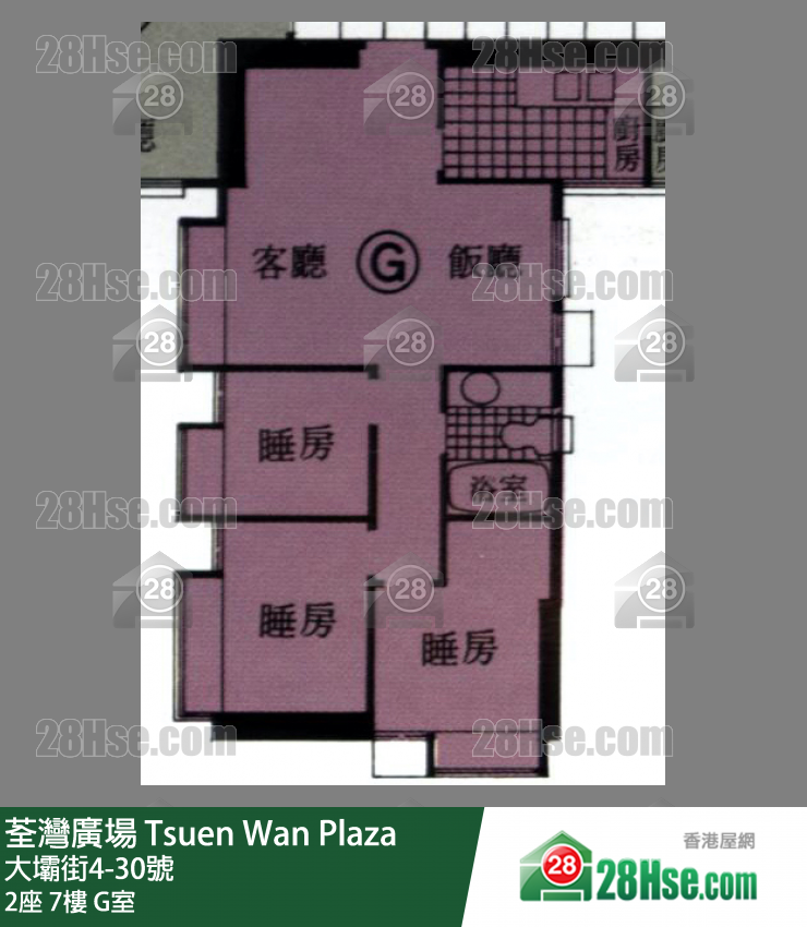 荃灣廣場 2座7樓 G室 平面圖