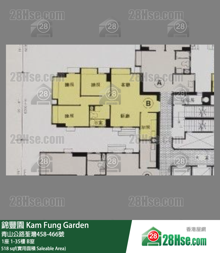 錦豐園 1座18樓 B室 平面圖