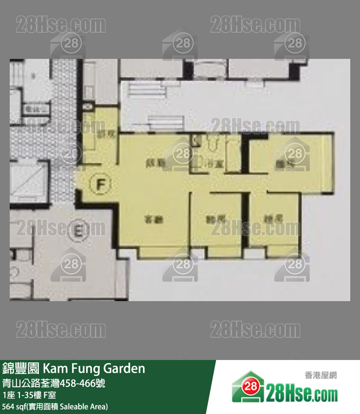 錦豐園 1座35樓 F室 平面圖