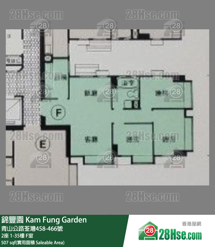 錦豐園 2座25樓 F室 平面圖
