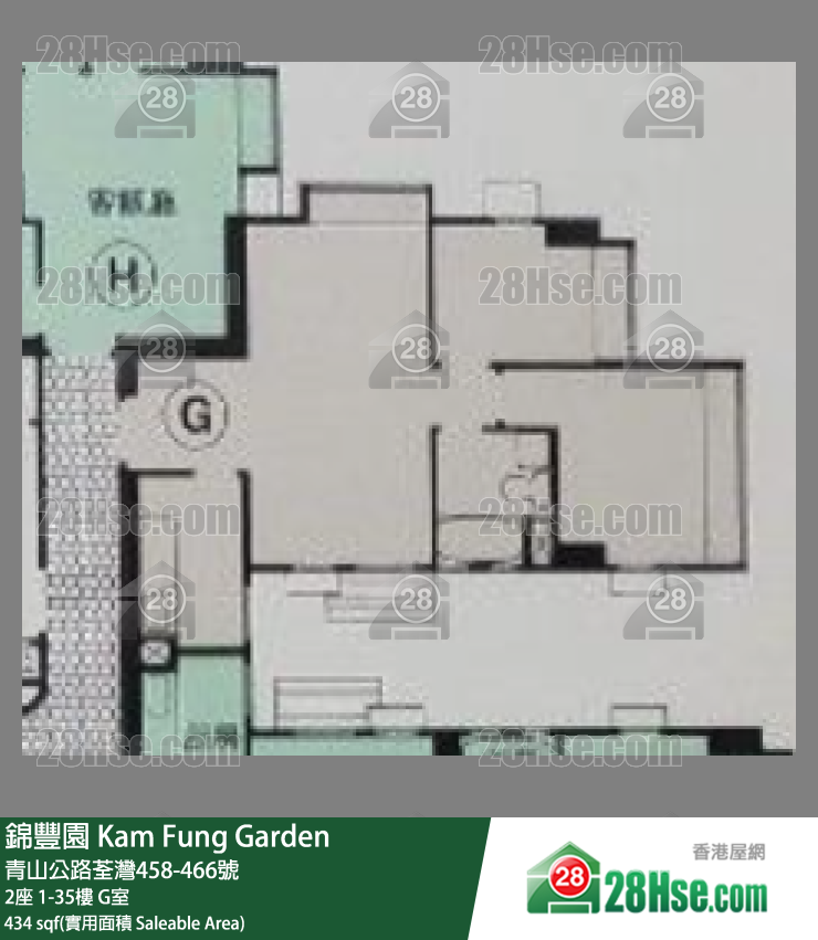 錦豐園 2座34樓 G室 平面圖