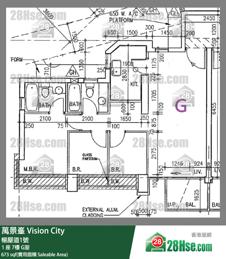 萬景峯 1 座7樓 G室 平面圖