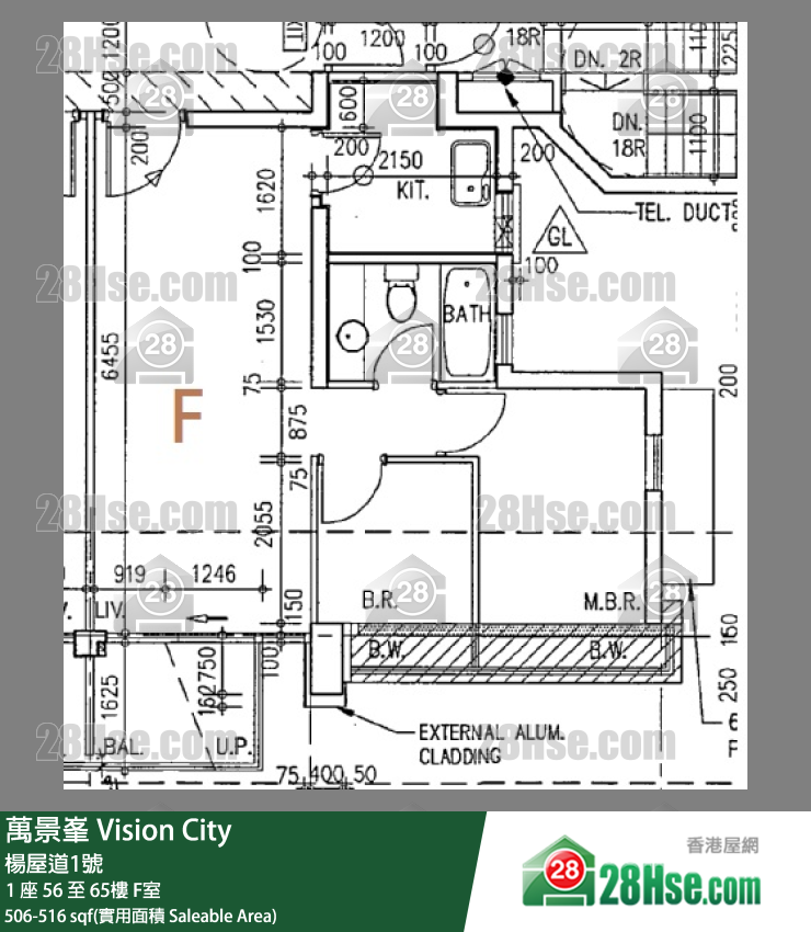 萬景峯 1 座60樓 F室 平面圖